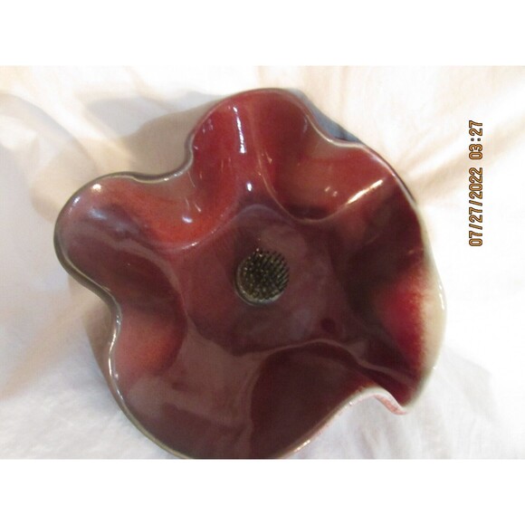GATLINBURG BRANDYWINE POTTERY SMALL BOWL DESIGNED JAPANESE IKEBANA FLORAL FROG - Picture 3 of 5